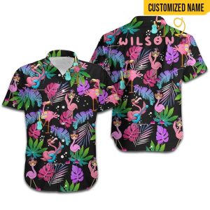 Custom Name Wilson Flamingo In Summer Hawaiian Shirt