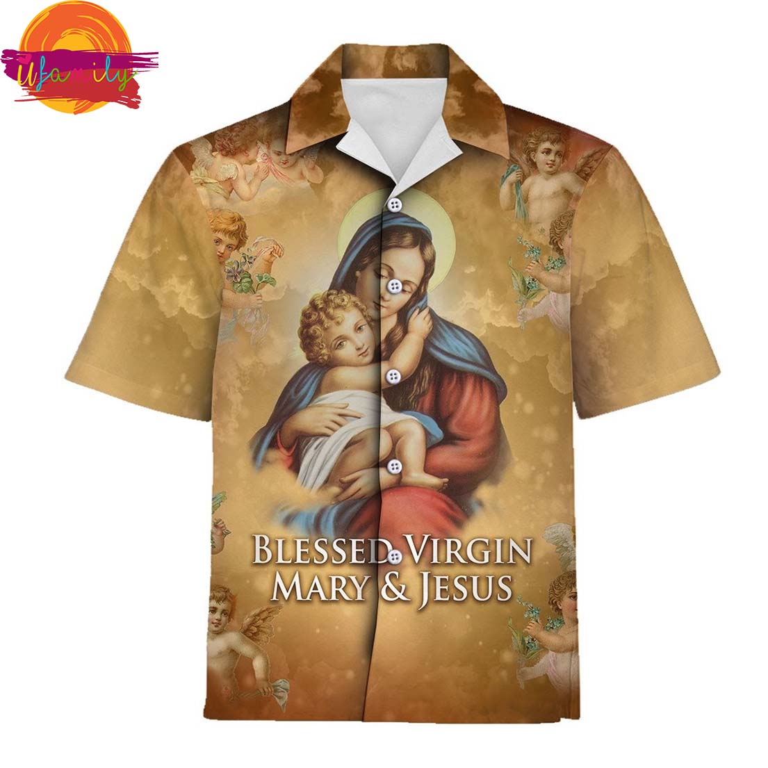 Blessed Virgin Mary & Jesus Hawaiian Shirt