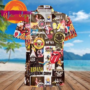 3D Classic 80s Rock Puzzle Muisc Band Hawaiian Shirts For Men 2