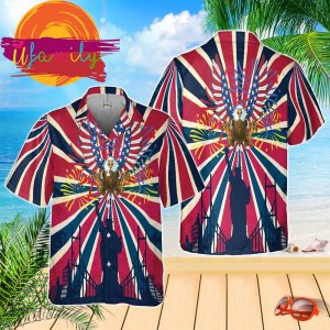 American Flag Style Mens Hawaiian Shirts