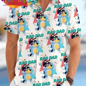 Bandit Heeler Bluey Rad Dad Father Day Mens Hawaiian Shirts 3