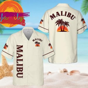 Basic Printed Beige Malibu Rum Mens Hawaiian Shirts