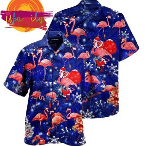 Be A Flamingo At Pinky Christmas Mens Hawaiian Shirts