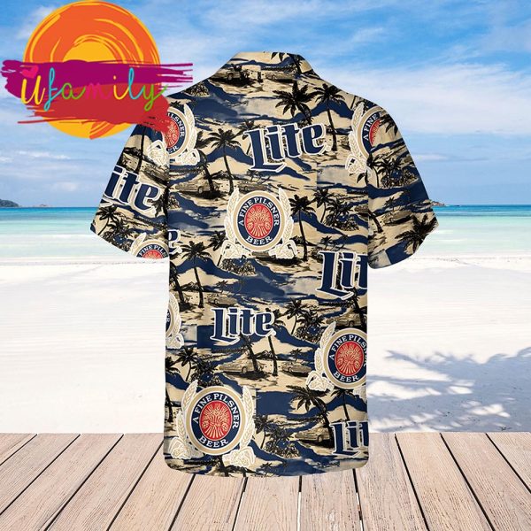 Beer Miller Lite Hawaiian Sea Island Mens Hawaiian Shirts