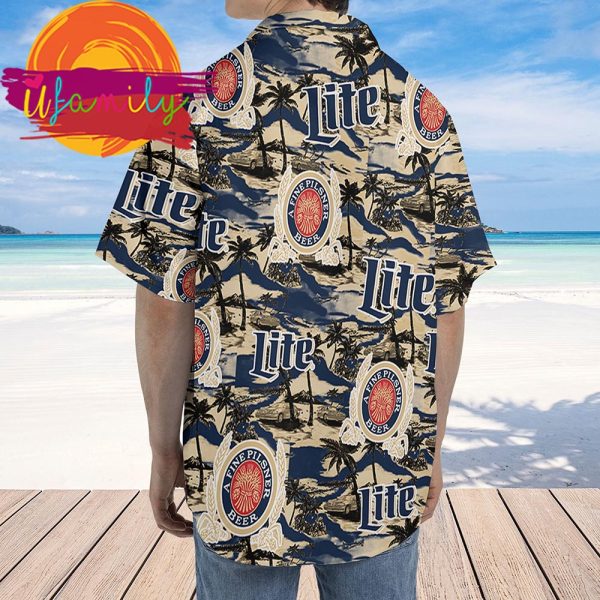Beer Miller Lite Hawaiian Sea Island Mens Hawaiian Shirts