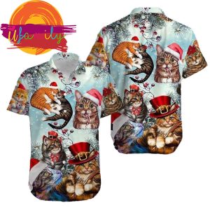 Believe In Magic Of Christmas Cute Cats Hawaii Shirts