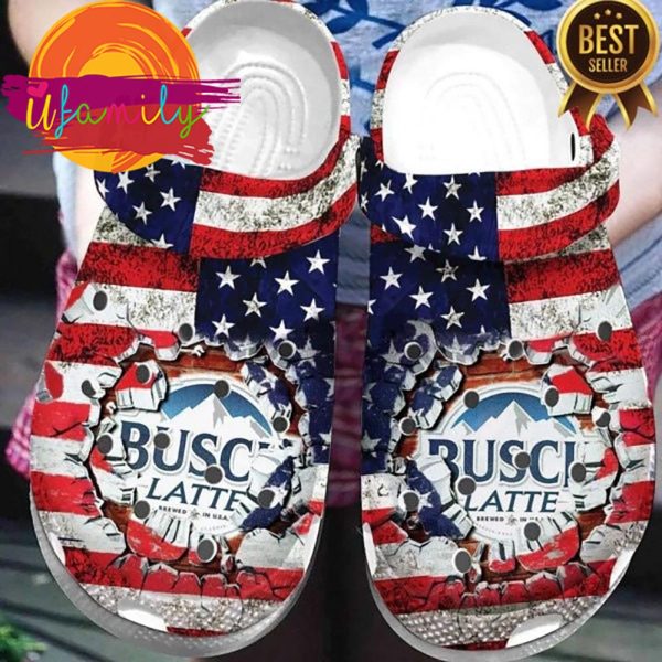 Best Busch Latte America Flag Light Beer Crocs
