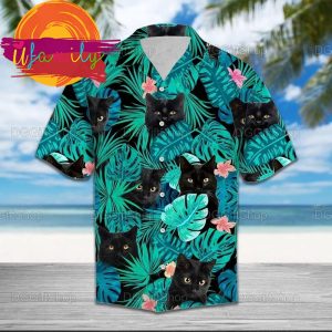 Black Cat Hawaii Shirts