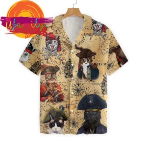 Cat Captain Hawaiian Vintage Hawaii Mens Shirt 3