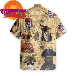 Cat Captain Hawaiian Vintage Hawaii Mens Shirt 4