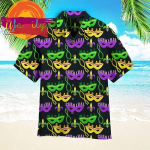 Colorful Mardi Gras Masks Hawaii Mens Shirt 1