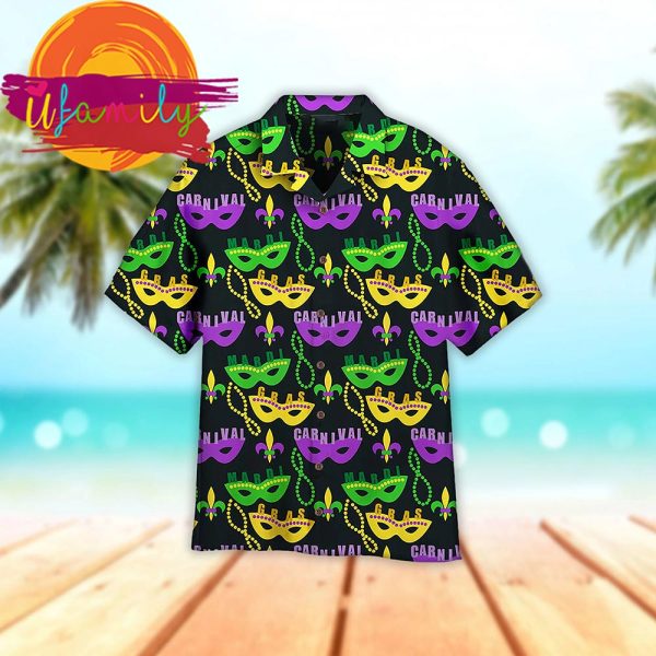 Colorful Mardi Gras Masks Hawaii Mens Shirt