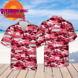 Coors Light Sea Island Pattern Hawaii Mens Shirt