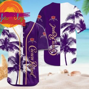 Crown Royal Tropical Coconut Trees Baseball Jersey Hawaii Mens Shirt