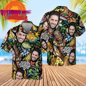 Custom Face Aztec Style Men Birthday Hawaii Mens Shirt