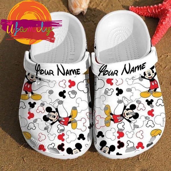 Custom Name Mickey Mouse Disney Rubber Crocs Crocband
