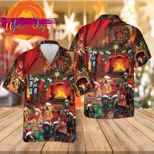 Dachshund Christmas Xmas Hawaii Mens Shirt 1