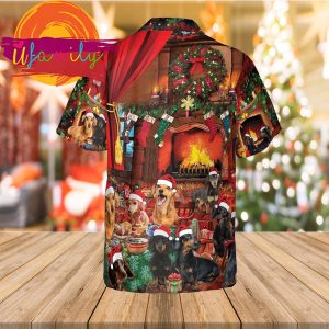 Dachshund Christmas Xmas Hawaii Mens Shirt