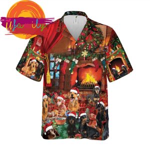 Dachshund Christmas Xmas Hawaii Mens Shirt 3