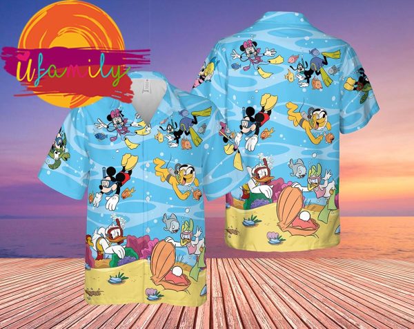 Disney Dive Mickey And Minnie Mouse Funny Hawaiian Shirts