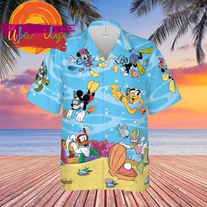 Disney Dive Mickey And Minnie Mouse Funny Hawaiian Shirts 3