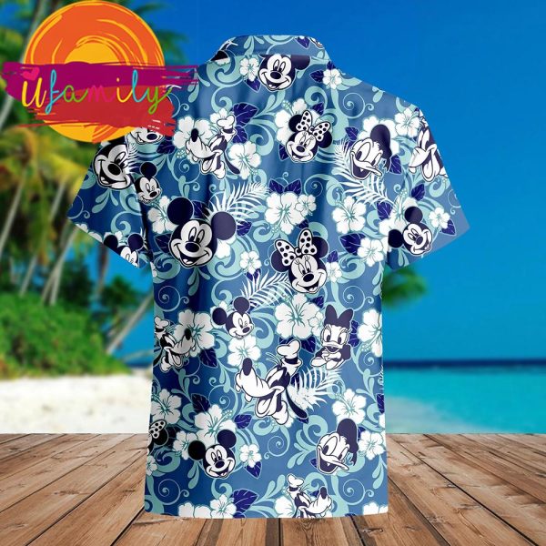 Disney Mickey Mouse Floral Aloha Summer Hawaiian Shirt