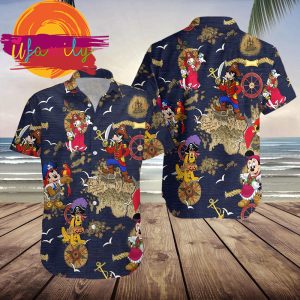 Disney Pirates Of Caribbean Mickey And Friends Funny Hawaiian Shirts 1