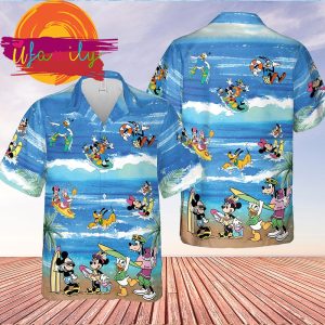 Disney Summer Mickey And Minnie Mouse Hawaiian Vacation Holiday Shirt 1