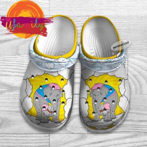 Dumbo Elephant  Mom Yellow Comic Pattern Disney Graphic Cartoon Crocs Shoes