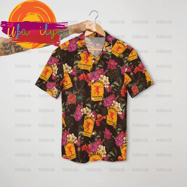 Fireball Canadian Whiskey Unisex Men Hawaiian Shirt