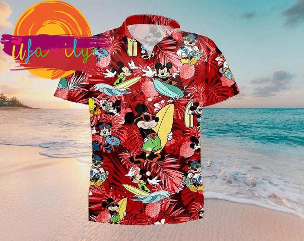 Floral Disney Mickey Hawaii Summer Men Hawaiian Shirt