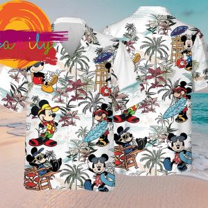 Floral Disney Mickey Men Hawaiian Shirt