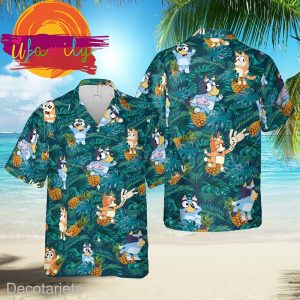 Funny Bluey Aloha Hawaiian Beach Shirts 1