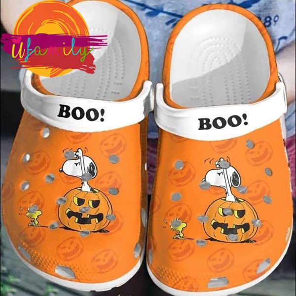 Halloween Snoopy Boo Pumpkin Crocs Shoes