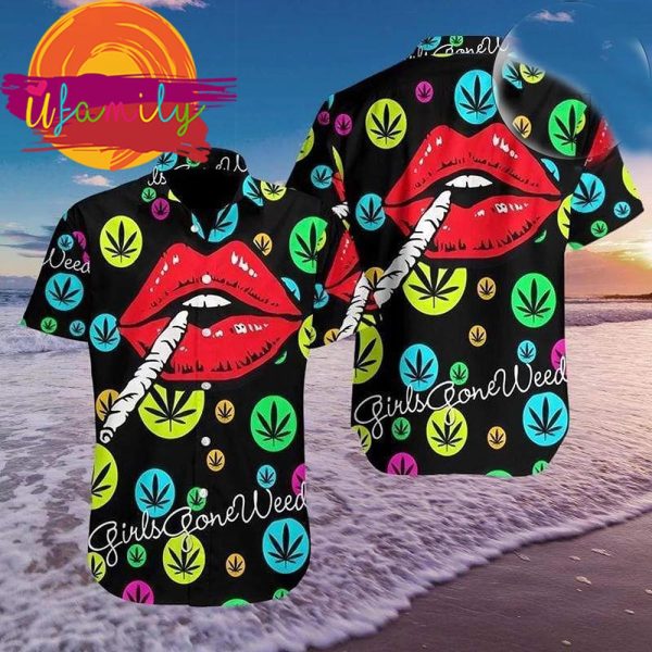 Hawaiian Aloha Girl Gone Weed Smoking Shirt