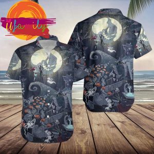 Jack Skellington Tropical Halloween Nightmare Before Christmas Hawaiian Shirt
