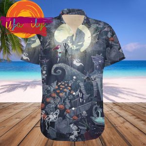 Jack Skellington Tropical Halloween Nightmare Before Christmas Hawaiian Shirt