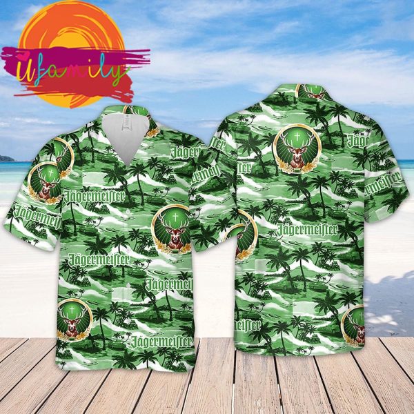 Jagermeister Sea Island Pattern Hawaiian Shirt