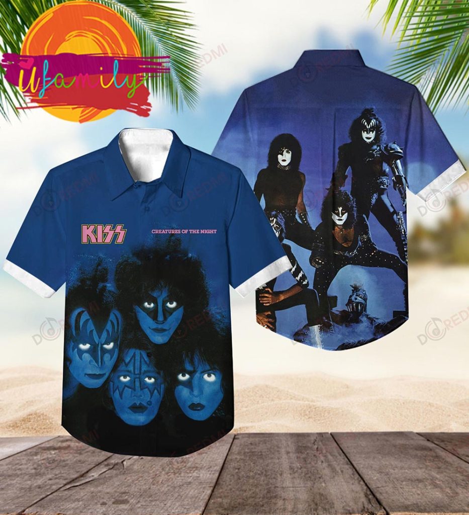 Kiss Band Creatures Of The Night Short Sleeve Hawaiian Shirt