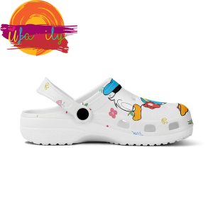 Little Donald Daisy Kissing White Pattern Disney Graphic Cartoon Crocs Shoes 3