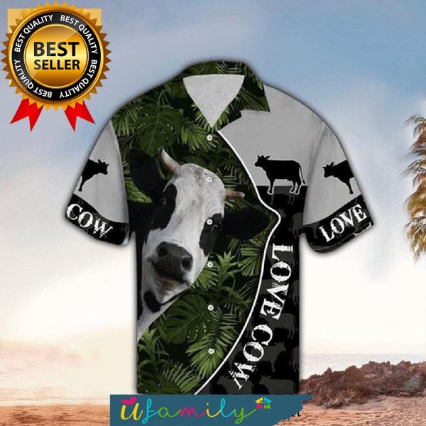 Love Cow Tropical Leaves Best Combo 3D Men Hawaiian Shirt