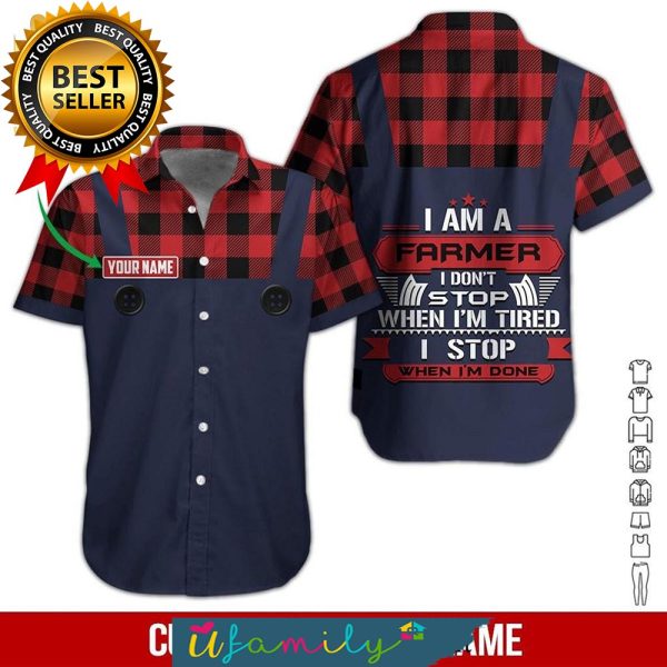Love Farmer Custom Name Best Outfit Men Hawaiian Shirt