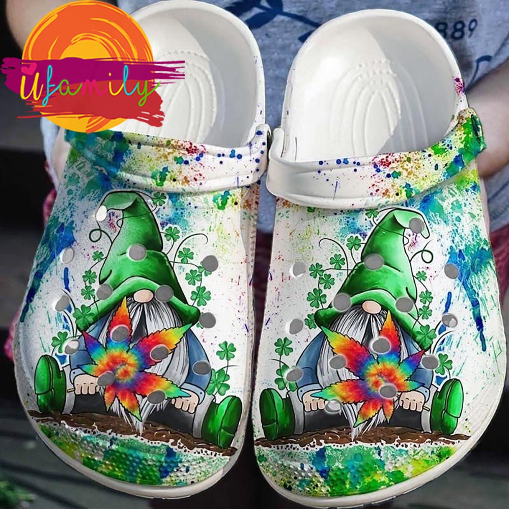 Lucky Clover Gnome Hippie Crocs Shoes Patrick Day Gift Idea