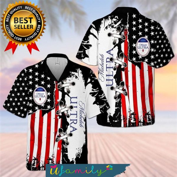 Michelob Ultra American Flag Full Printed Hawaiian Shirts For Men