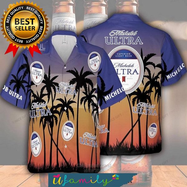 Michelob Ultra Palm Tree Awesome Outfit Hawaiian Shirts For Men