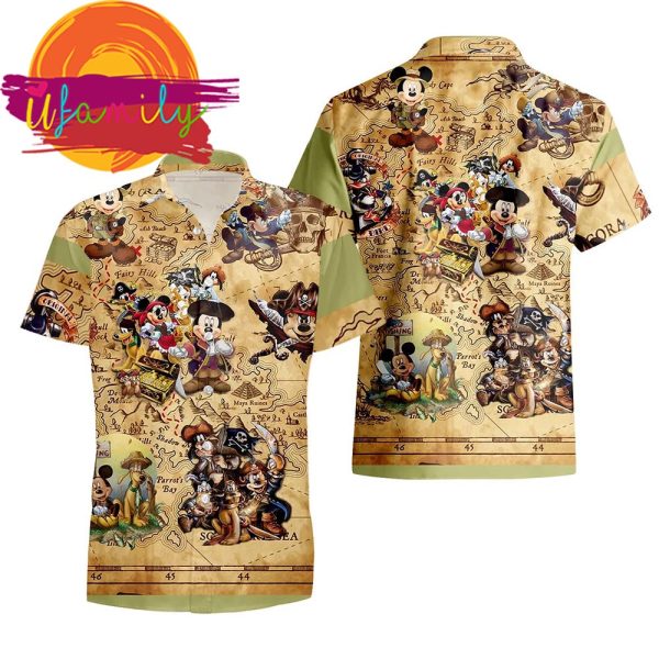 Mickey Treasure Hunting Disney Hawaiian Shirt