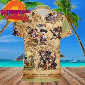 Mickey Treasure Hunting Summer Beach Trip Disney Aloha Hawaiian Shirt 1 30 11zon
