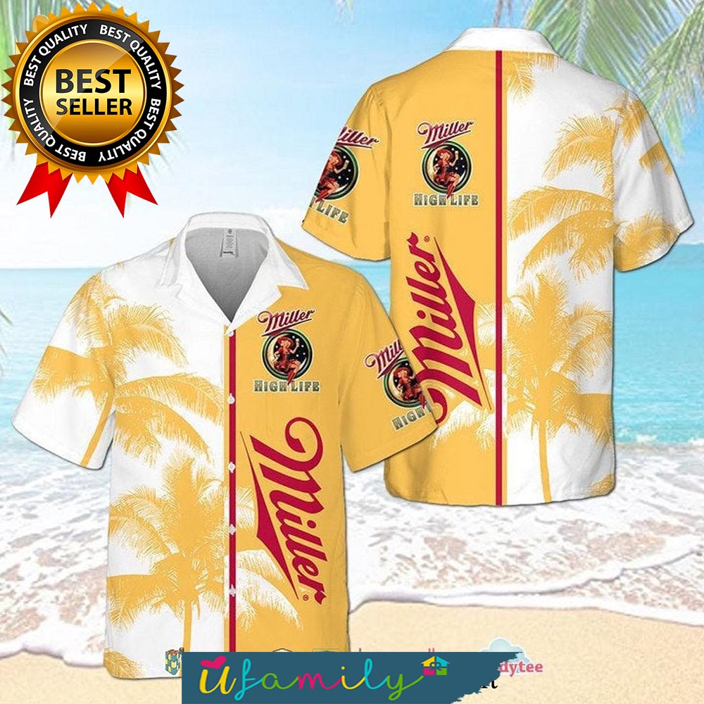 Miller High Life Palm Tree New Style Hawaiian Shirts For Men