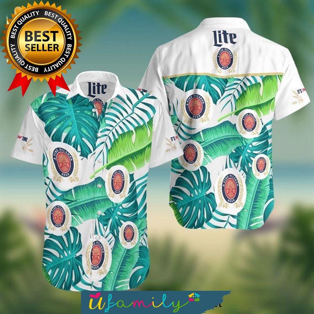 Miller Lite Beer Awesome Outfit Hawaii Shirts Men