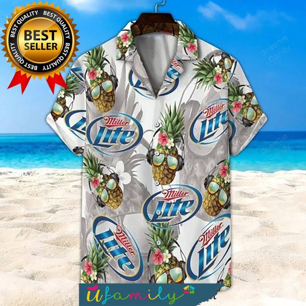 Miller Lite Funny Pineapple Best Combo All Over Print Hawaii Shirts Men